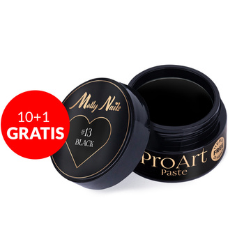 10+1gratis Pasta do zdobień ProArt Paste Molly Nails Black HEMA/Di-HEMA Free 5g Nr 13