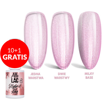 10+1gratis Lakier hybrydowy LED/UV Gel Polish Pinks Blush Glitter AlleLac HEMA/Di-HEMA Free 6g