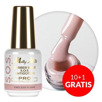 10+1gratis Baza kauczukowa elastyczne paznokcie do ozdób S.O.S. Antidotum Pro Salon Molly Nails Endless Flame 15g