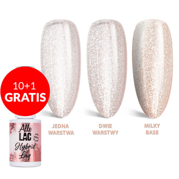 10+1gratis Lakier hybrydowy LED/UV Gel Polish Nudes N19 Star Glitter AlleLac HEMA/Di-HEMA Free 6g