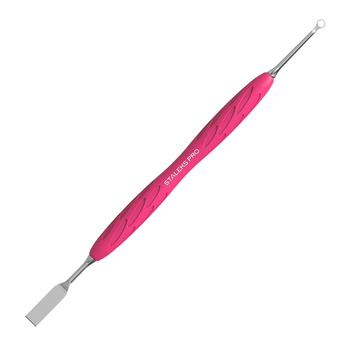 Kopytko do manicure Gummy z silikonową rękojeścią Staleks Uniq 11 TYPE 1 popychacz płaski prosty i pierścień