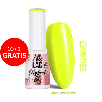 10+1gratis Lakier hybrydowy LED/UV Gel Polish Yellows Y4 Neon AlleLac HEMA/Di-HEMA Free 6g