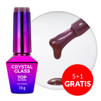 5+1gratis Kolorowy top bez przemywania top no wipe Crystal Glass Molly Nails Purple Plum HEMA/Di-HEMA Free 10g