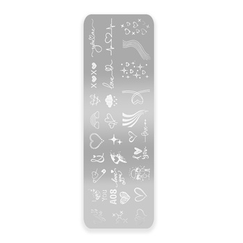 Blaszka walentynkowa ze wzorkami do stempli A08