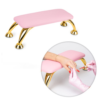 Podpórka do manicure na złotych nóżkach AlleLac różowa