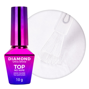 Top wysoki połysk bez przemywania Diamond Ultra Shine top no wipe high gloss Molly Nails Clear 10g