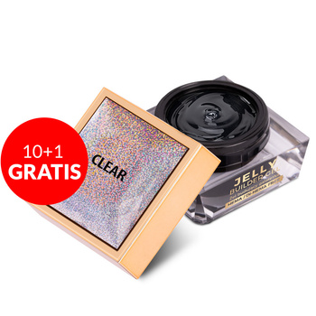10+1gratis Budujący gęsty żel twardy galaretka Jelly Builder Gel Molly Nails Clear HEMA/Di-HEMA Free 50g