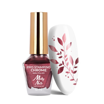Lakier do stempli i stampingu Molly Nails PRO Stamping Red Chrome Nr 10 10ml