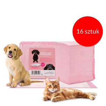 16sztuk Podkłady mata maty chłonne dla psa nauka sikania higiena czystość AlleMed 50 szt. 40x60 cm różowe