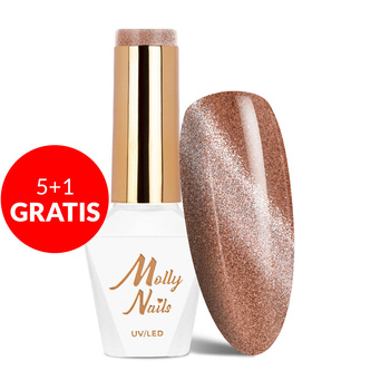 5+1gratis Magnetyczny lakier hybrydowy Cat Eye Womanity Wood Molly Nails HEMA/Di-HEMA Free 8g Nr 445