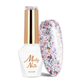 Lakier hybrydowy Molly Nails Crushed Diamonds Shameless HEMA/Di-HEMA Free 8g Nr 533