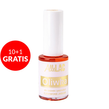 10+1gratis Oliwka do skórek i paznokci z pędzelkiem AlleLac o zapachu czerwonego jabłka 7ml