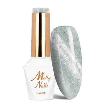 Magnetyczny lakier hybrydowy z efektem kociego oka Cat Eye Womanity Rainy Day Molly Nails HEMA/Di-HEMA Free 8g Nr 447