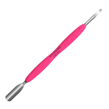 Kopytko do manicure Gummy z silikonową rękojeścią Staleks Uniq 10 TYPE 6 popychacz szeroki zaokrąglony i czyścik paznokci