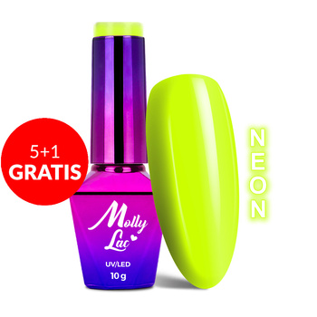 5+1gratis Lakier hybrydowy MollyLac Fancy Fashion Lemonade Neon 10g Nr 335
