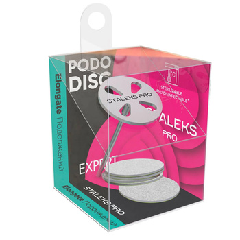 Dysk tarcza do pedicure wydłużony PODODISC Staleks Expert zestaw trzpień dysk + nakładki tarcze wymienne M 180 grit 20 mm 5 szt