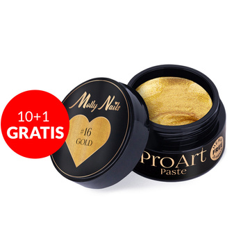 10+1gratis Pasta do zdobień ProArt Paste Molly Nails Gold HEMA/Di-HEMA Free 5g Nr 16