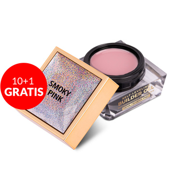 10+1gratis Budujący żel samopoziomujący twardy średniogęsty builder gel self leveling Molly Nails Smoky Pink HEMA/Di-HEMA Free 50 g