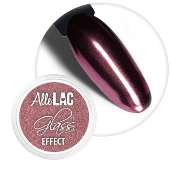Pyłek lustrzany efekt do zdobień paznokci Glass Effect AlleLac Deep Pink Nr 4