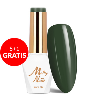 5+1gratis Lakier hybrydowy Molly Nails Pure Nature Nature Moss... HEMA/Di-HEMA Free 8g Nr 107