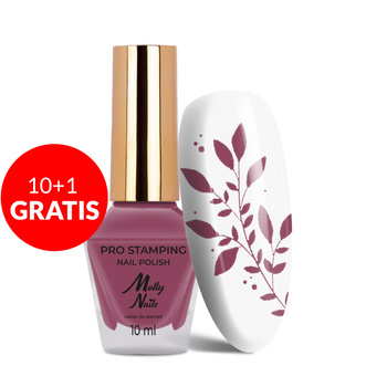10+1gratis Lakier do stempli i stampingu Molly Nails PRO Stamping Dusty Pink Berry Nr 18 10ml