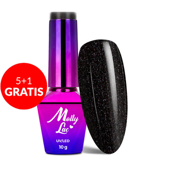 5+1gratis Lakier hybrydowy MollyLac Elite Women Night Princess 10g Nr 46