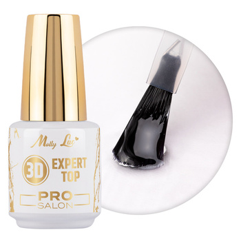 Top 3d Expert Pro Salon MollyLac top do lakierów hybrydowych z przemywaniem Clear 15g