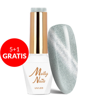 5+1gratis Magnetyczny lakier hybrydowy Cat Eye Womanity Rainy Day Molly Nails HEMA/Di-HEMA Free 8g Nr 447