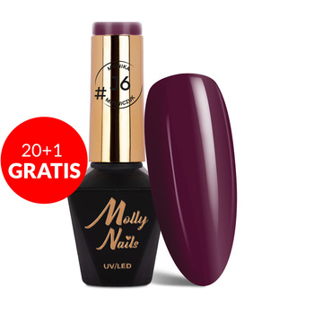 20+1gratis Lakier hybrydowy Molly Nails Juicy by Monika Mielniczuk HEMA/Di-HEMA free 8g Nr J6