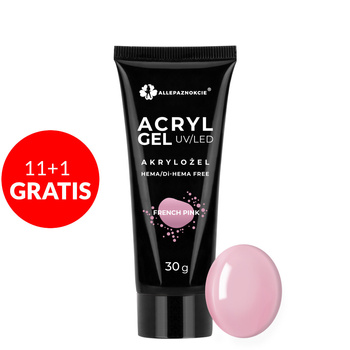11+1gratis Acryl Gel akrylożel Allepaznokcie HEMA/Di-HEMA Free French Pink 30g