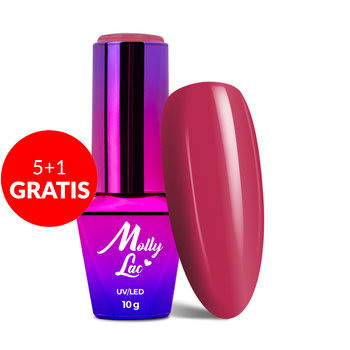 5+1gratis Lakier hybrydowy MollyLac Flamingo Rogue 10g Nr 148