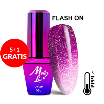 5+1gratis Lakier hybrydowy MollyLac Thermo Flashing Lights Nodisco 10 g Nr 690