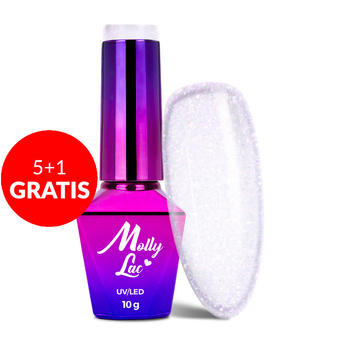 5+1gratis Lakier hybrydowy MollyLac Bling it on! Sucree 10g Nr 500