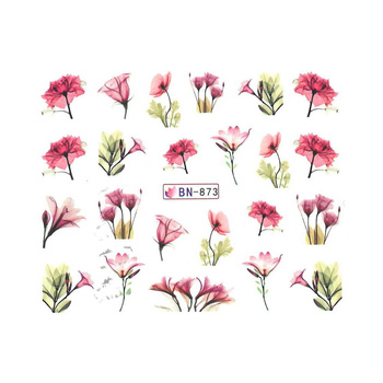 Naklejki wodne do paznokci kwiaty BN- 873