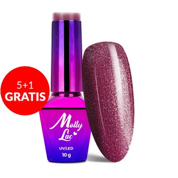 5+1gratis Lakier hybrydowy MollyLac Wedding Dream & Champagne Choya 10g Nr 384