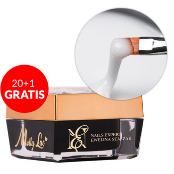 20+1gratis Samopoziomujący mleczny żel budujący self-leveling builder gel LED/UV Freeze Easy MollyLac by Ewelina Staszak HEMA/Di-HEMA Free 50g