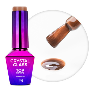 Kolorowy top bez przemywania top no wipe Crystal Glass Molly Nails Golden Brown HEMA/Di-HEMA Free 10g