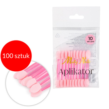 100sztuk Aplikator pacynka do wcierania pyłków Molly Nails różowy 10 szt