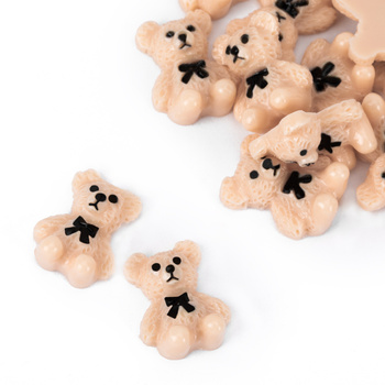 Ozdoby do paznokci misie 3D Molly Nails brązowe 20 szt