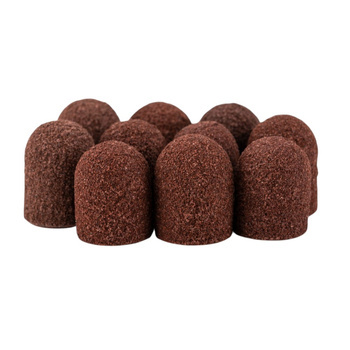 10szt Kapturki ścierne do pedicure z bawełnianym środkiem 10mm gradacja 150 brązowe AlleMed 10 szt