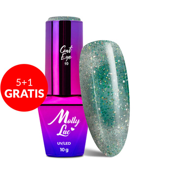 5+1gratis Magnetyczny lakier hybrydowy z efektem kociego oka Cat Eye Foxy Eyes Eye Of The Ocean MollyLac 10g Nr 556