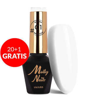 20+1gratis Lakier hybrydowy Molly Nails Classic by Monika Mielniczuk HEMA/Di-HEMA free 8g Nr C1