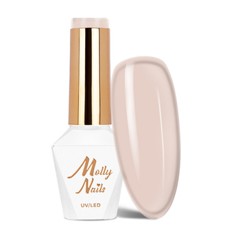 Lakier hybrydowy Molly Nails French Manicure Delicate Brown HEMA/Di-HEMA Free 8g Nr 132