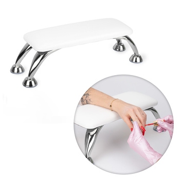 Podpórka do manicure na srebrnych nóżkach Molly Nails biała