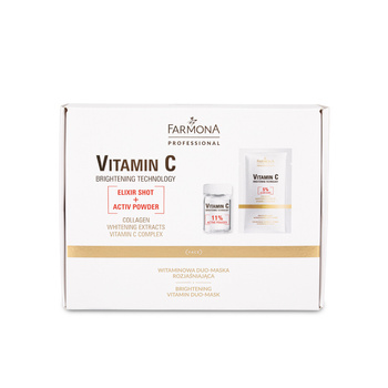 Witaminowa Duo-maska rozjaśniająca Farmona Vitamin C elixir shot + activ powder 70g