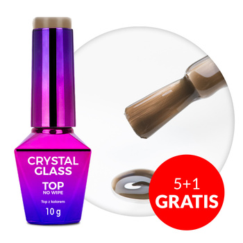 5+1gratis Kolorowy top bez przemywania top no wipe Crystal Glass Molly Nails Light Brown HEMA/Di-HEMA Free 10g