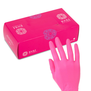 Rękawiczki jednorazowe nitrylowe diagnostyczne i ochronne IGOLI rozmiar M fuksja 100 szt