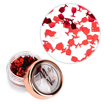 Ozdoba do paznokci kieliszki czerwone Molly Nails 2g