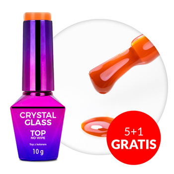 5+1gratis Kolorowy top bez przemywania top no wipe Crystal Glass Molly Nails Orange Pumpkin HEMA/Di-HEMA Free 10g