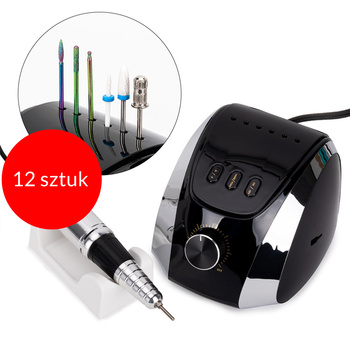 12sztuk Frezarka do manicure i pedicure 68W No Name czarna black M13 35 000 obrotów